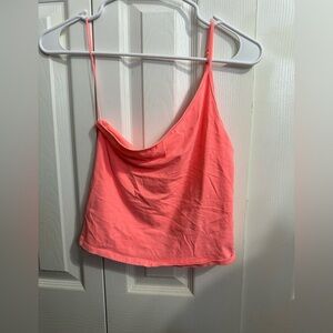 Bright Coral One-Shoulder Tank Top